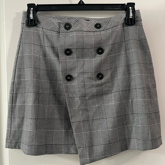 Zara Black and White Plaid Mini Skirt - Picture 1 of 3